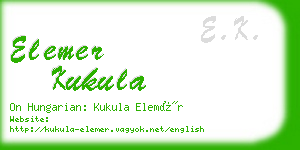 elemer kukula business card